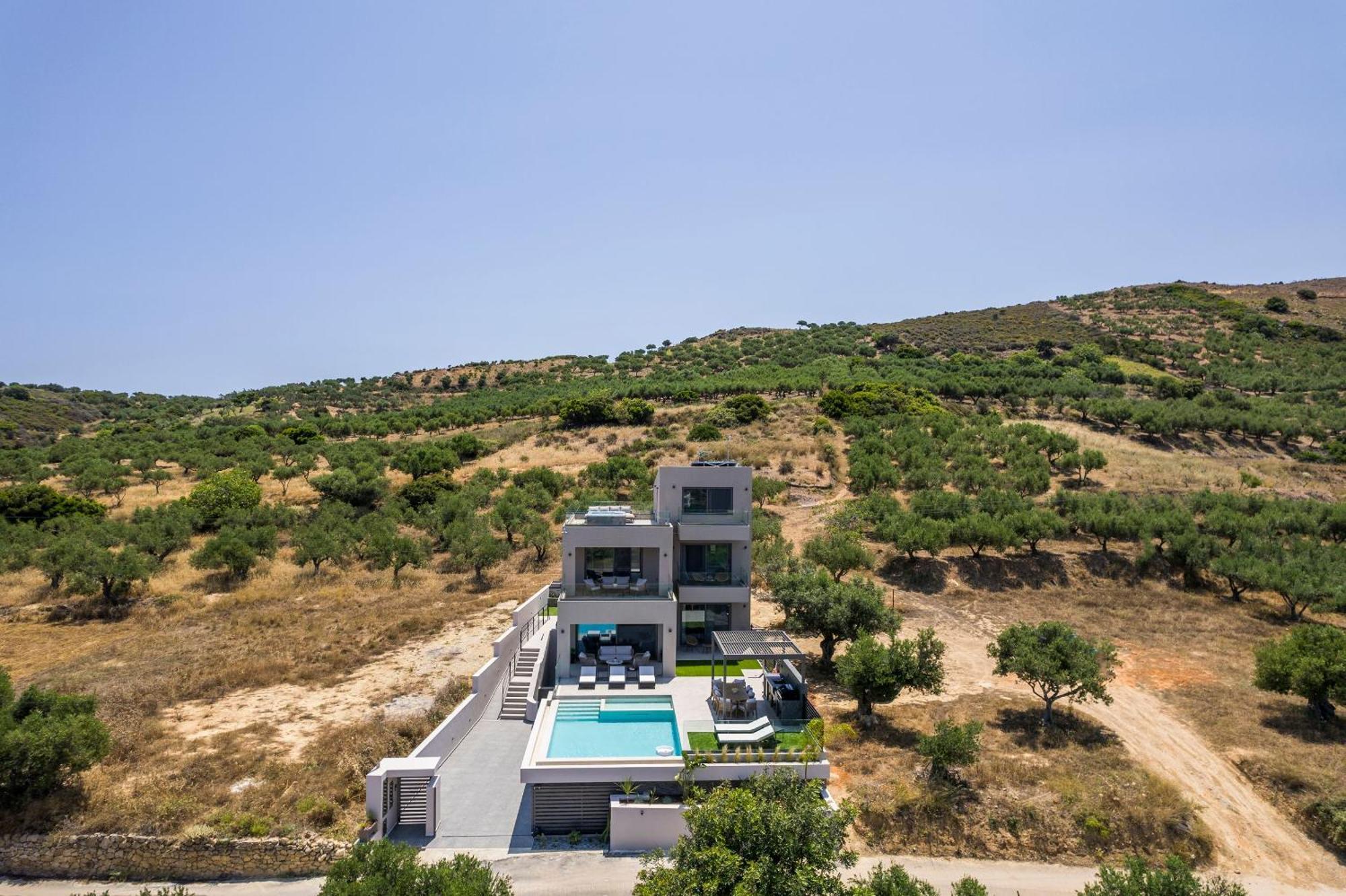 Villa Ekphrasis With Sea View And Jacuzzi Ravdhoúkha エクステリア 写真