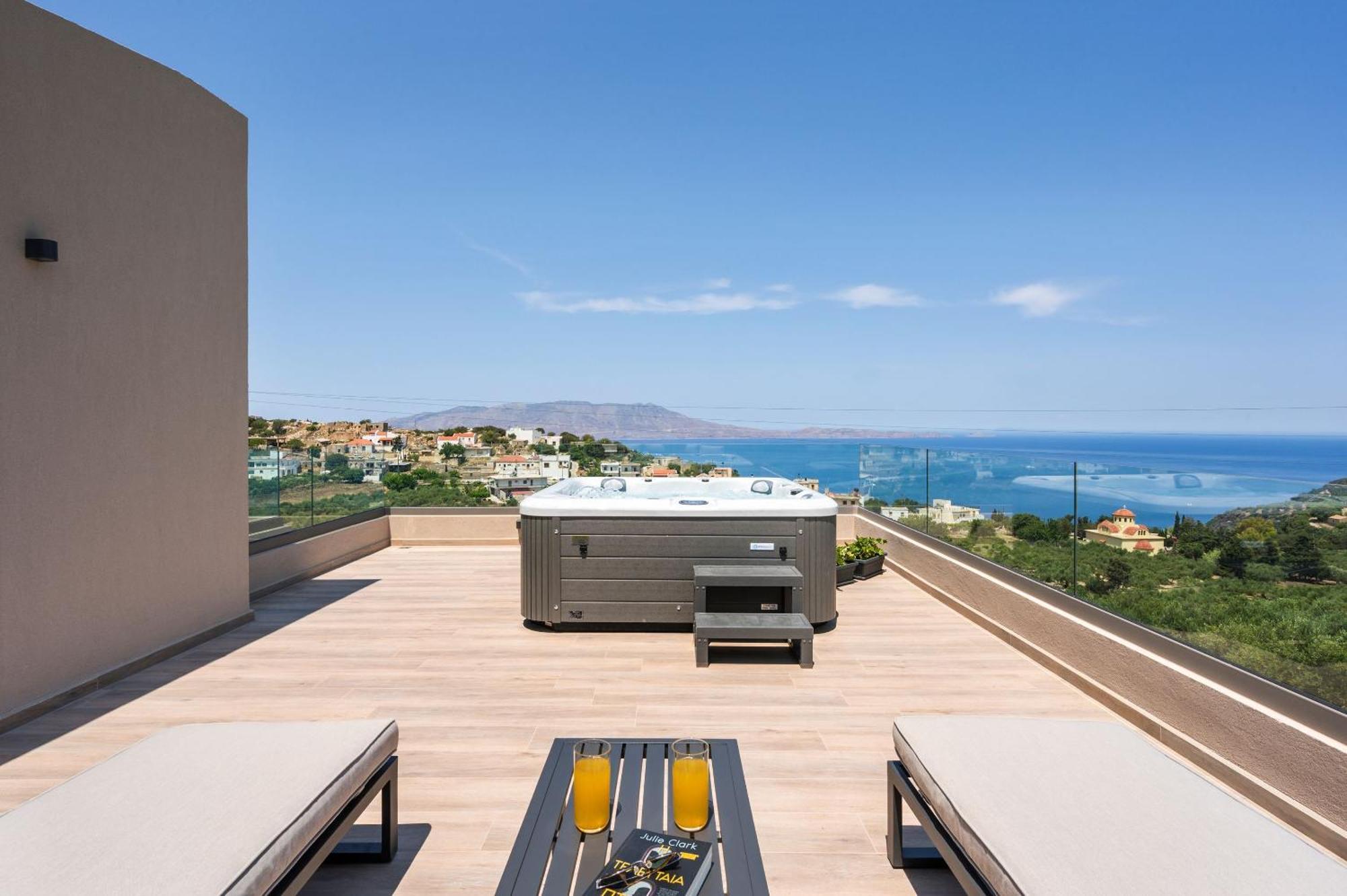 Villa Ekphrasis With Sea View And Jacuzzi Ravdhoúkha エクステリア 写真