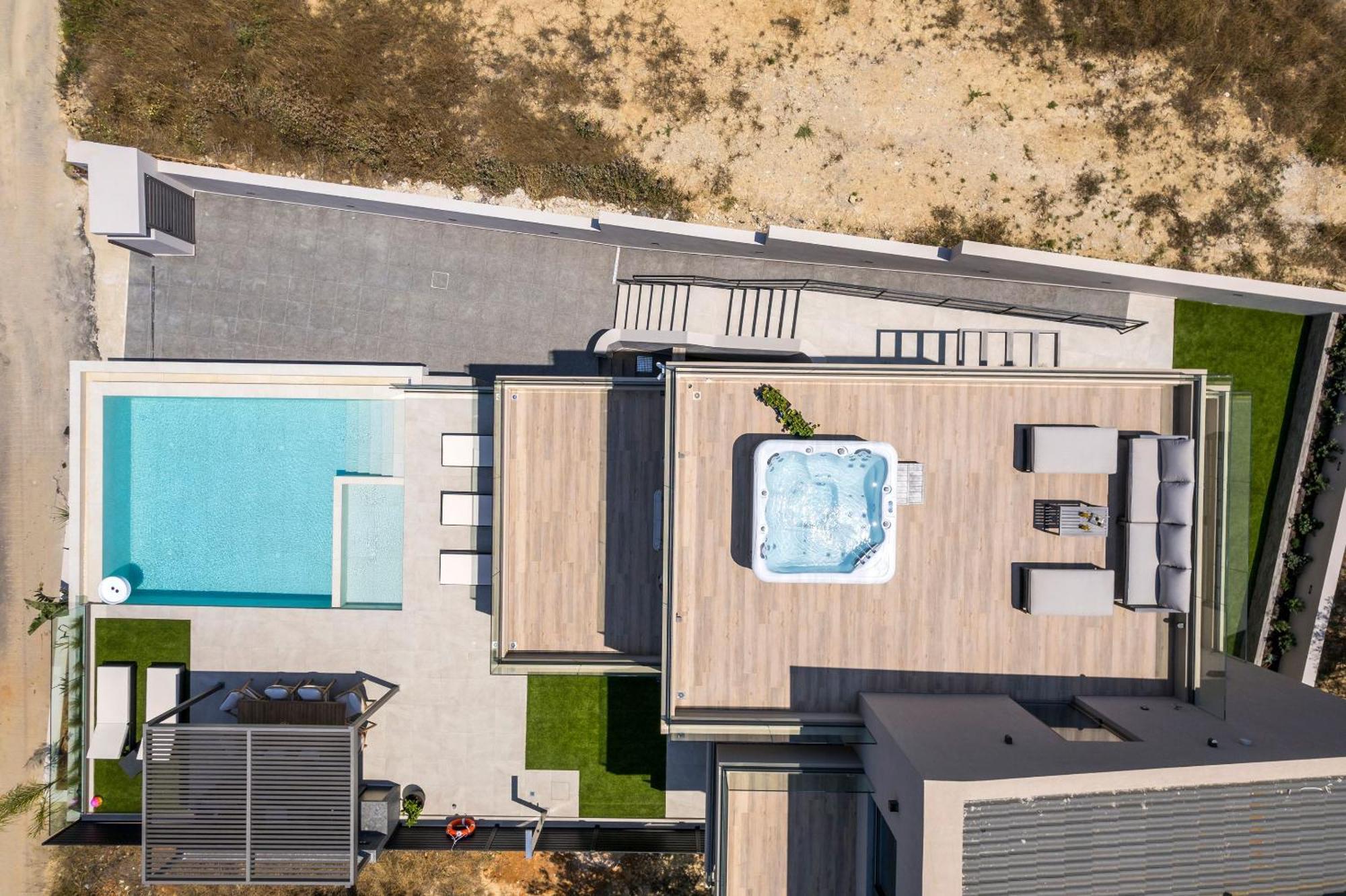 Villa Ekphrasis With Sea View And Jacuzzi Ravdhoúkha エクステリア 写真
